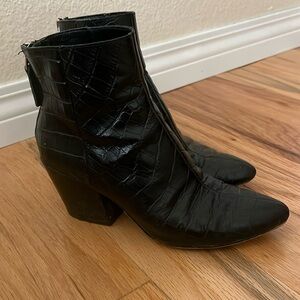 Dolce Vita Black Leather Heeled Boots Booties Us womens size 6